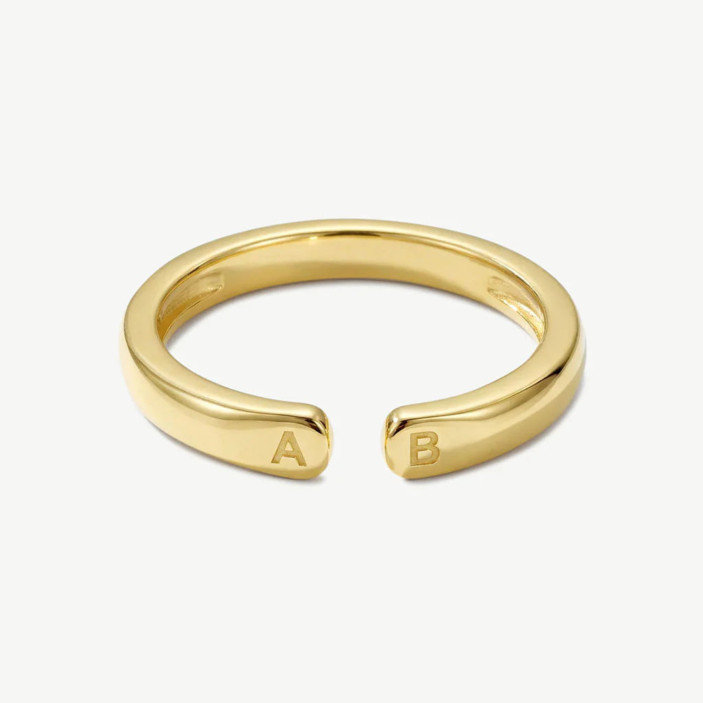 Bague double initiale