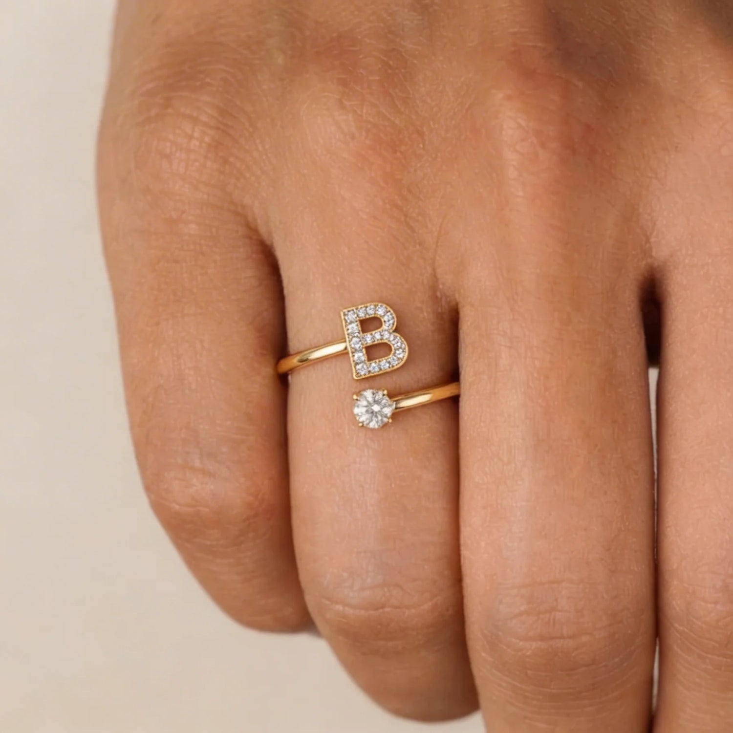 Bague Initiale Ajustable